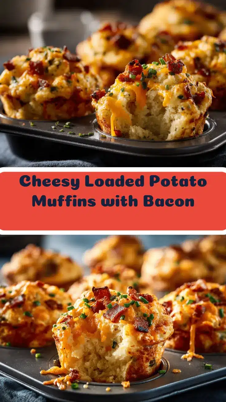 cheesy loaded baked potato muffins recipe