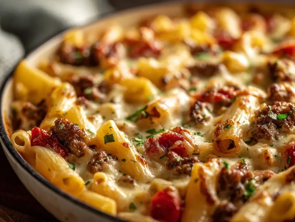 Cheesy Rotel Pasta Bake - featured image