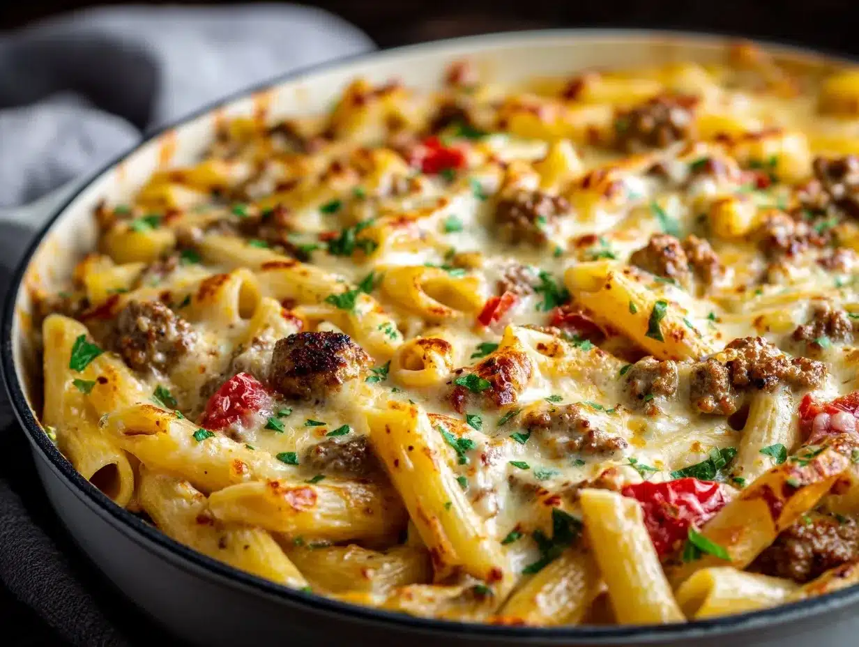 Cheesy Rotel Pasta Bake preparation steps
