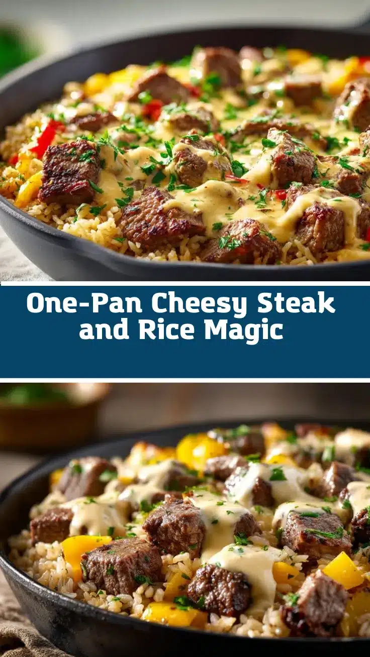 cheesy steak and rice skillet recipe