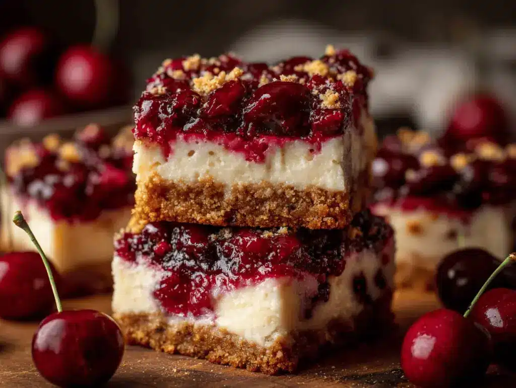 cherry cheesecake bars - featured image
