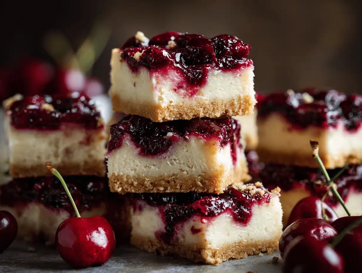 cherry cheesecake bars preparation steps