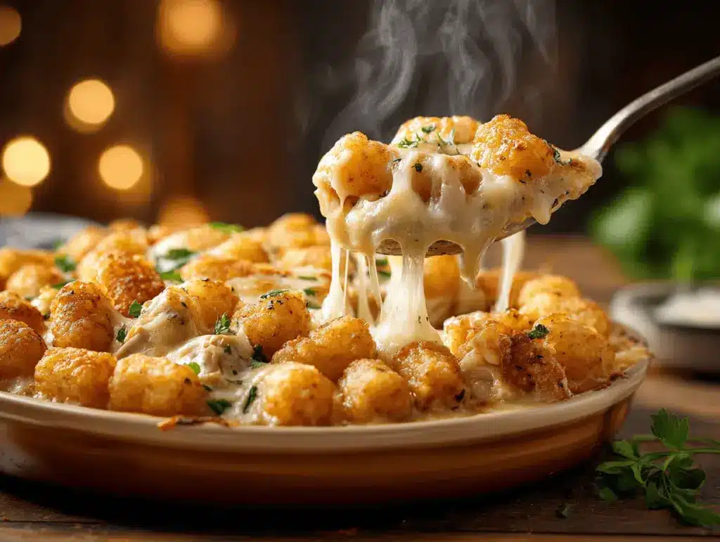 Chicken Alfredo Tater Tot Casserole - featured image