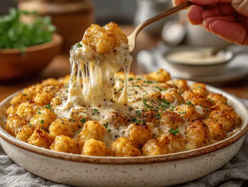 Chicken Alfredo Tater Tot Casserole - featured image