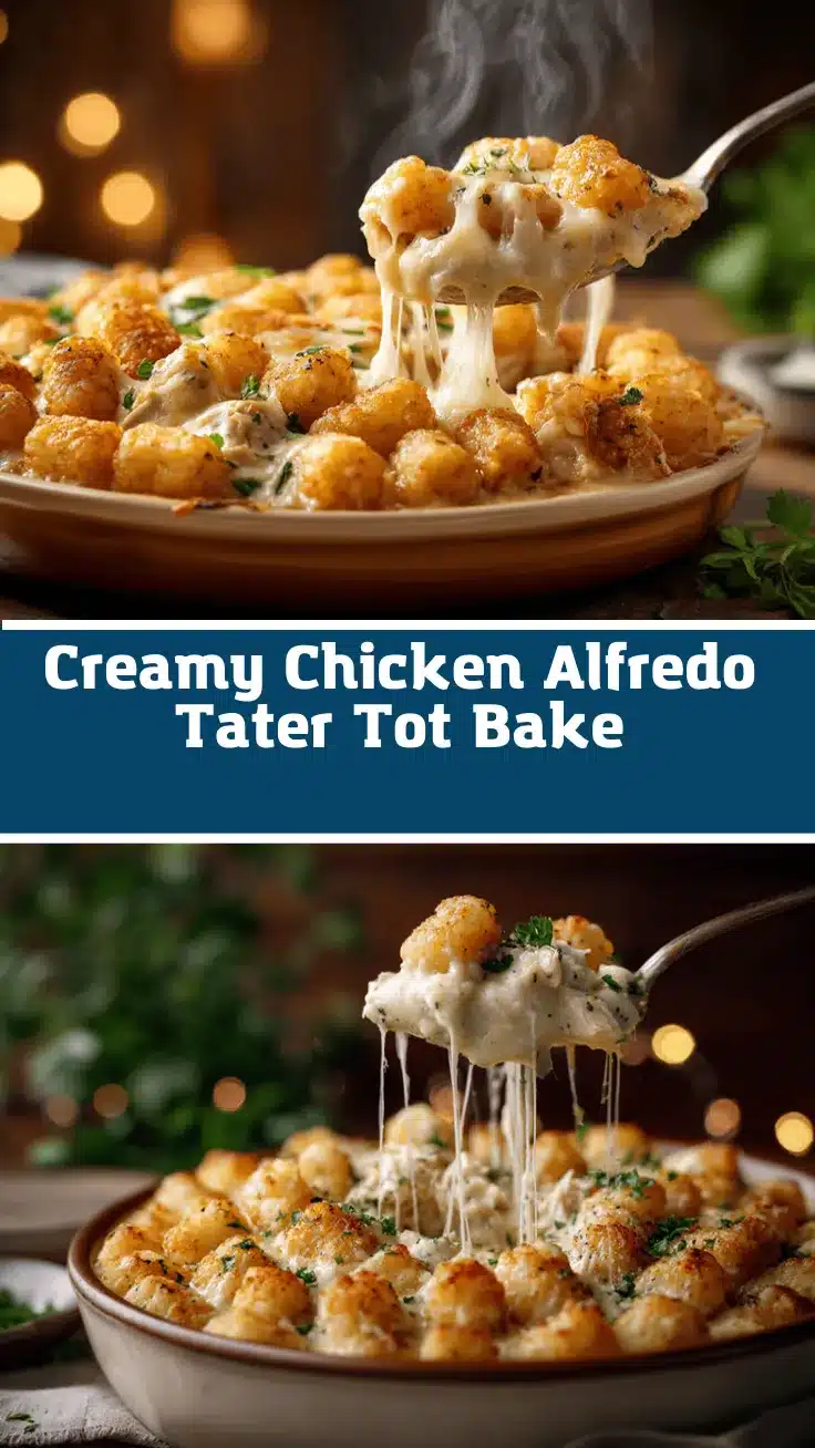 Chicken Alfredo Tater Tot Casserole recipe