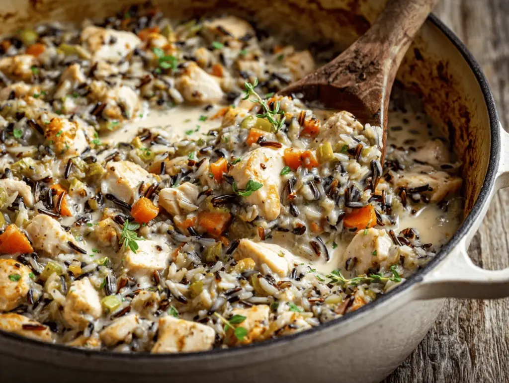 chicken wild rice casserole - featured image