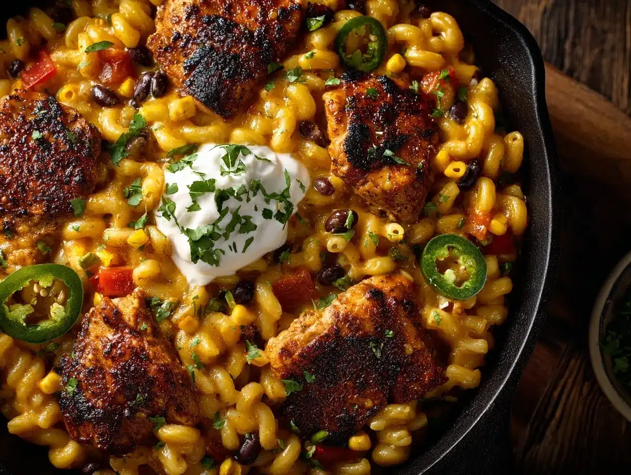 Chili Chicken Mac Skillet preparation steps