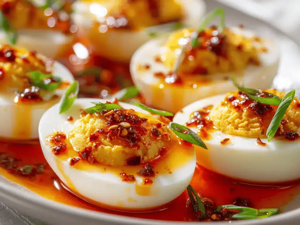 Chili Garlic Deviled Eggs - featured image