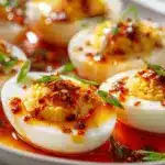 Chili Garlic Deviled Eggs - featured image