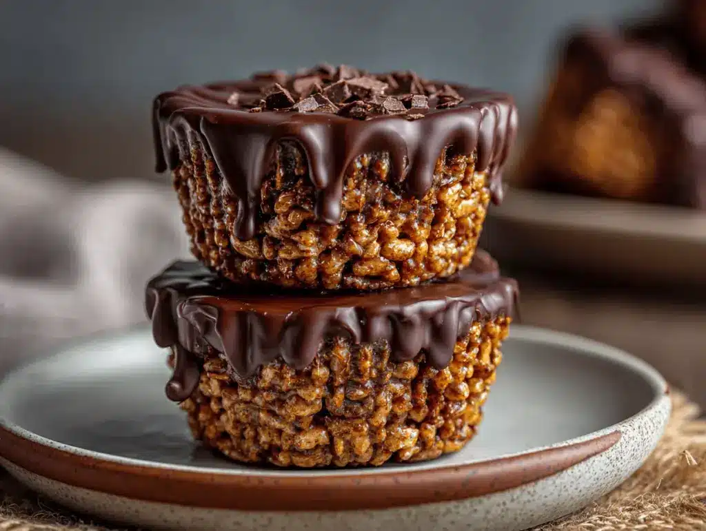 Chocolate Peanut Butter Rice Krispie Cups - featured image