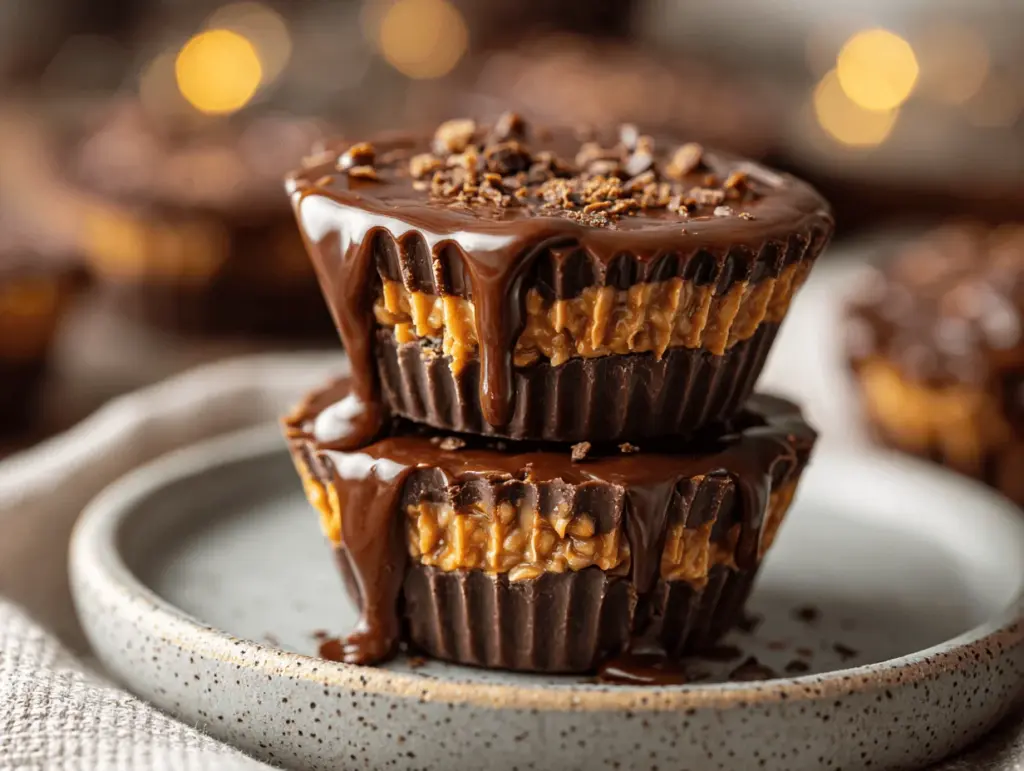 chocolate peanut butter Rice Krispie cups - featured image