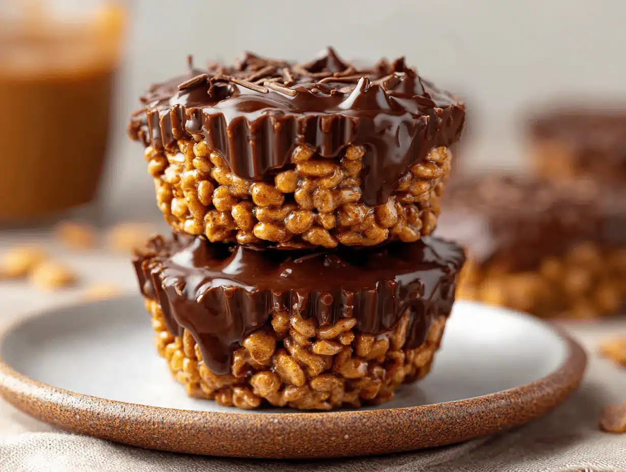 Chocolate Peanut Butter Rice Krispie Cups preparation steps