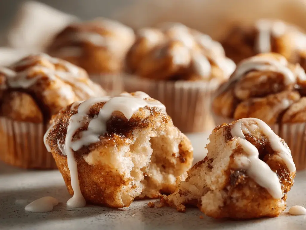 cinnamon roll muffin monkey bread bites - featured image