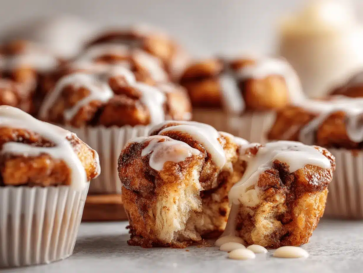 cinnamon roll muffin monkey bread bites preparation steps