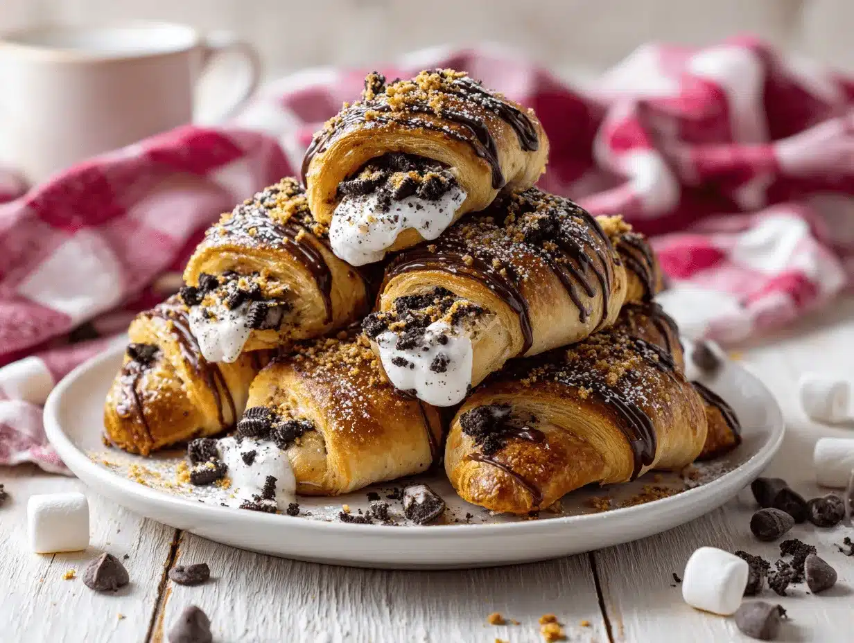 cookies and cream smores crescent rolls preparation steps