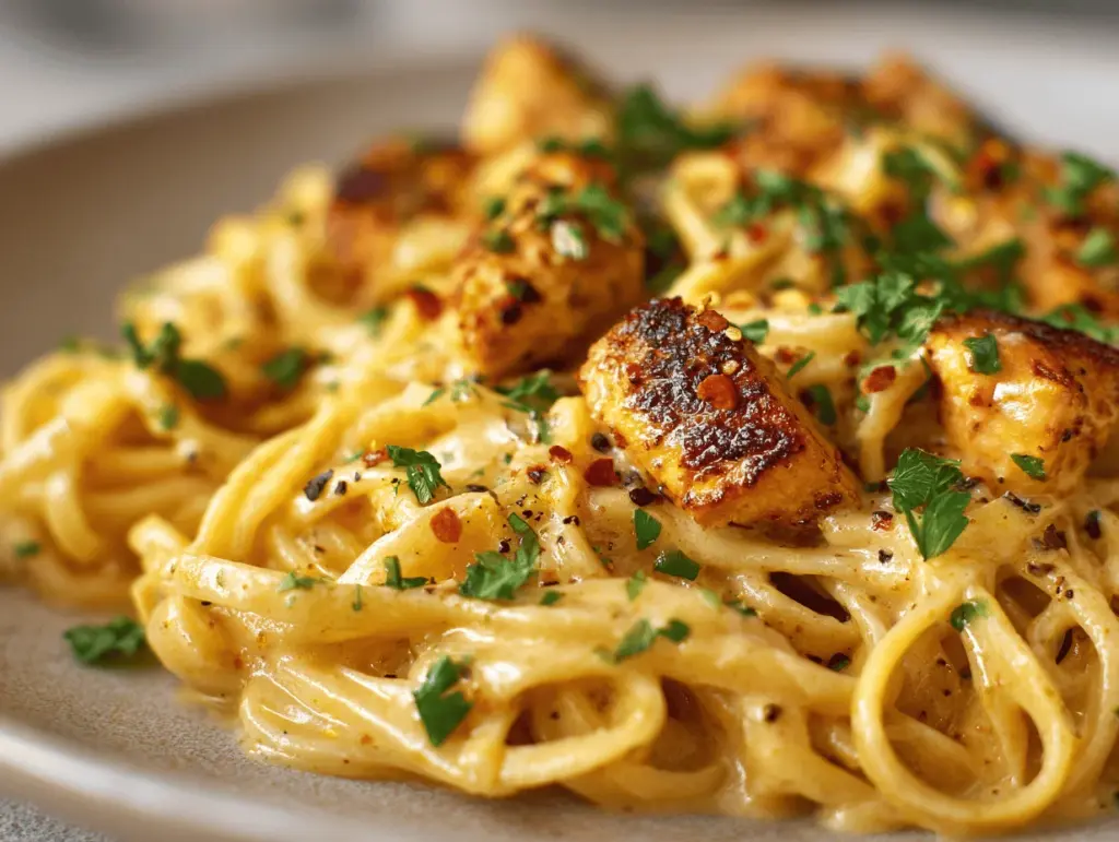 cowboy butter chicken linguine - featured image