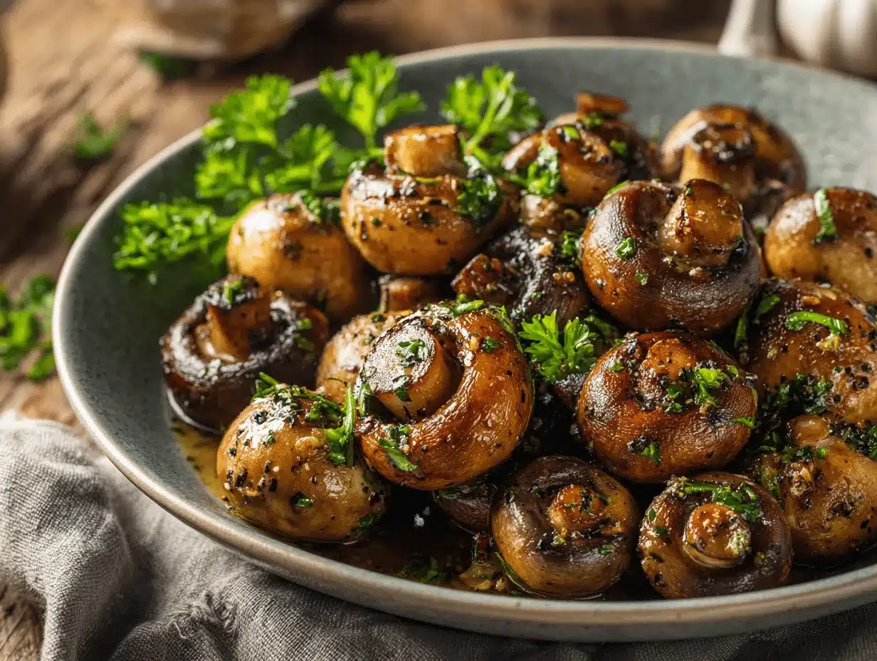 Cowboy Butter Garlic Mushrooms preparation steps