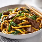 creamy black pepper beef udon - featured image