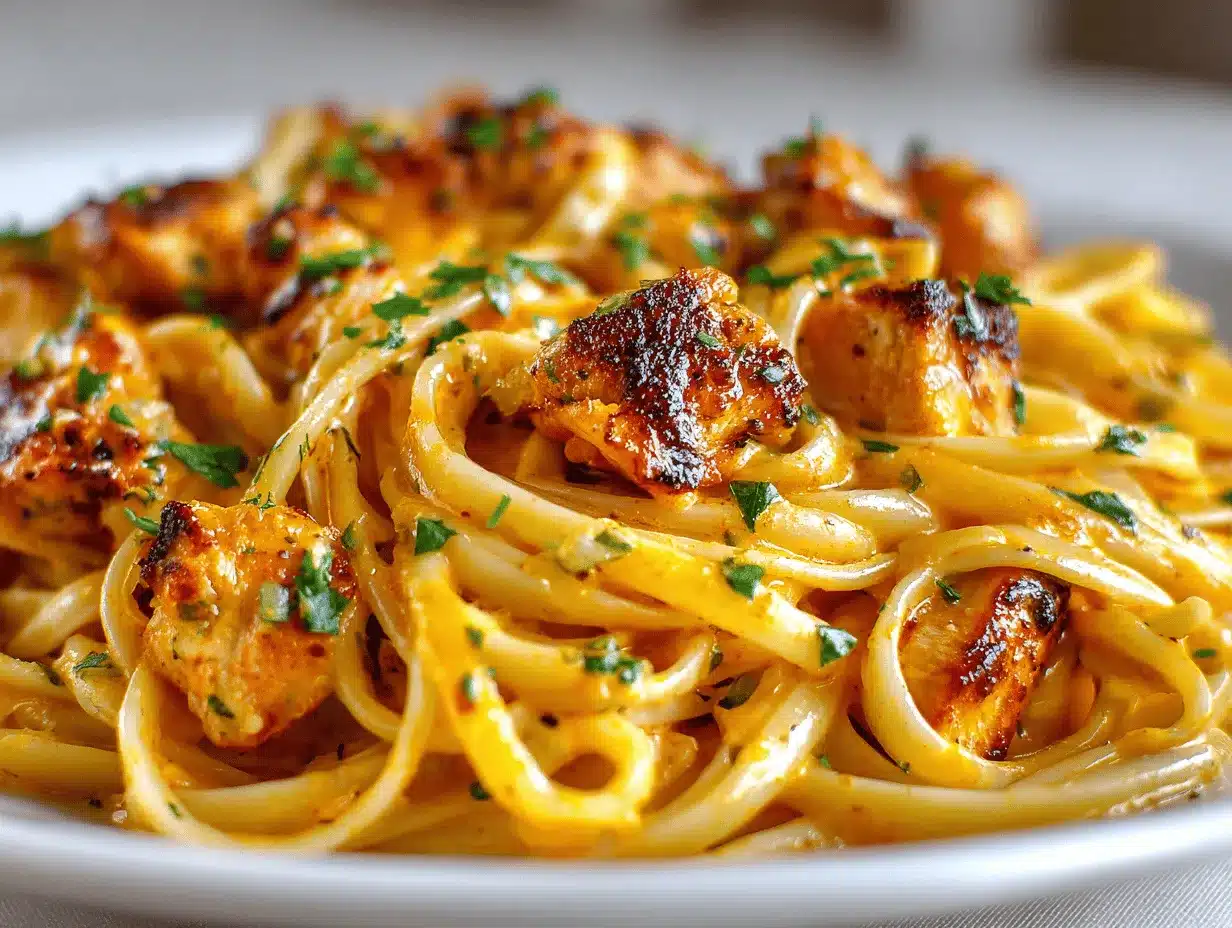 creamy Cajun chicken linguine preparation steps