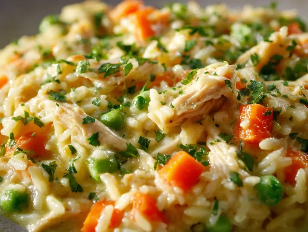 creamy chicken and rice crockpot - featured image