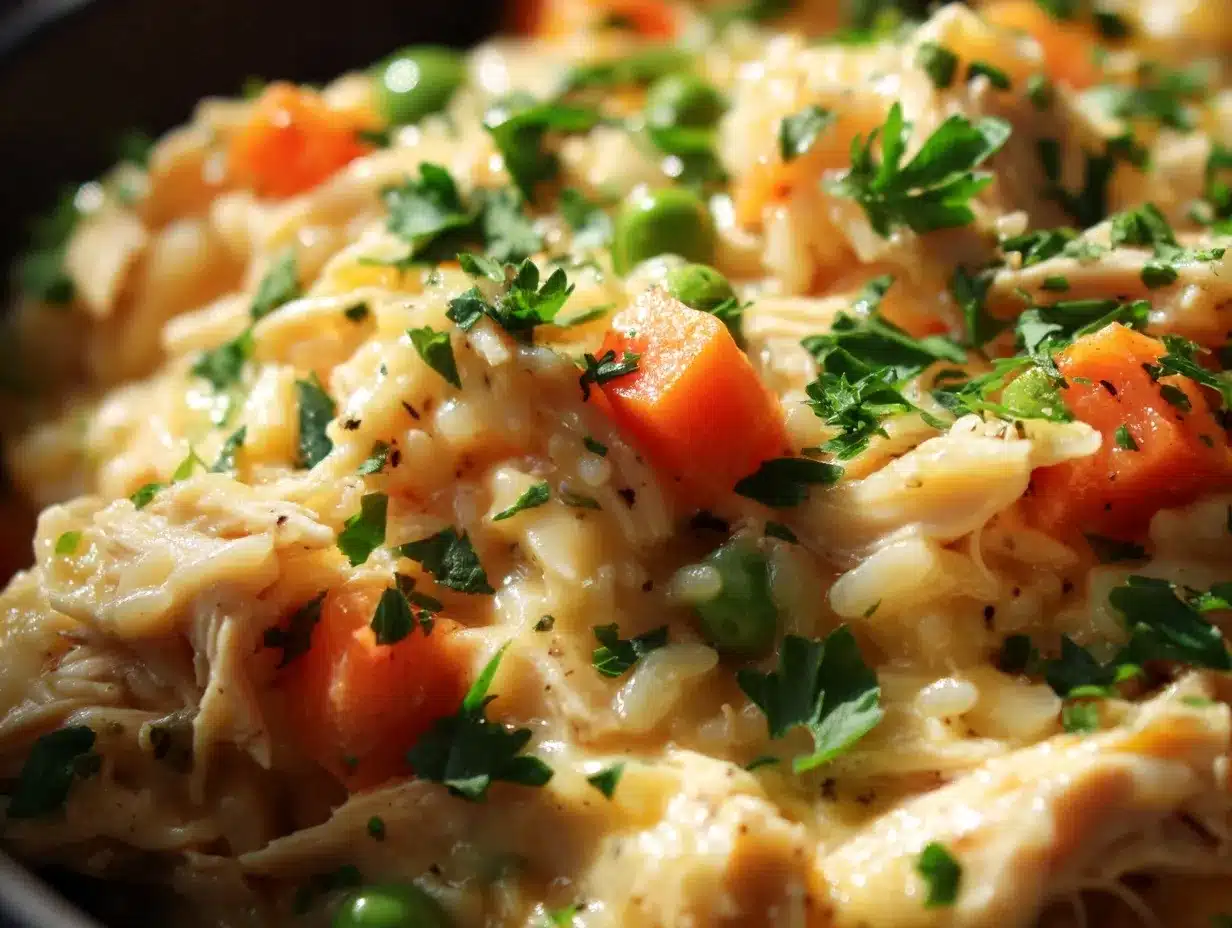 creamy chicken and rice crockpot preparation steps