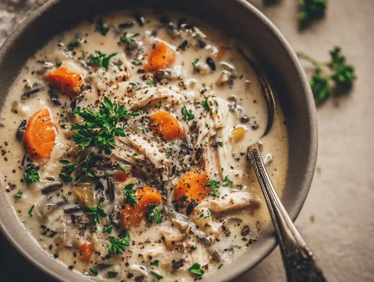 creamy crockpot chicken wild rice soup preparation steps