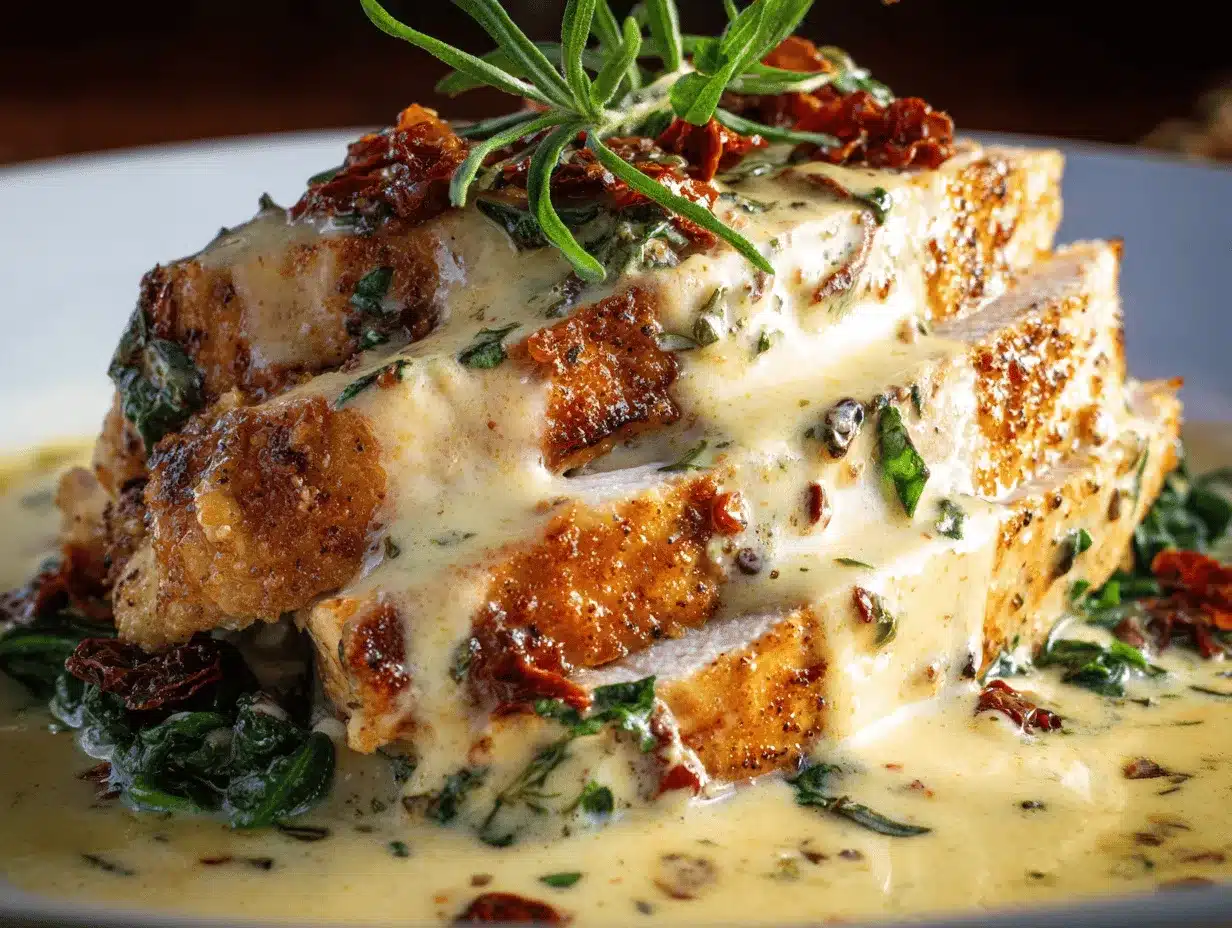 creamy Tuscan garlic parmesan chicken preparation steps