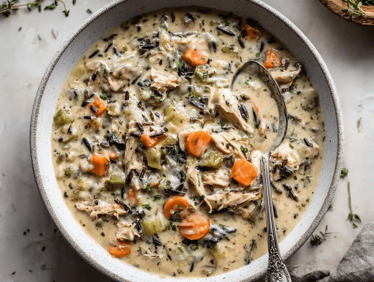 crockpot creamy chicken and wild rice soup preparation steps