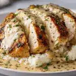 crockpot creamy garlic parmesan chicken - featured image