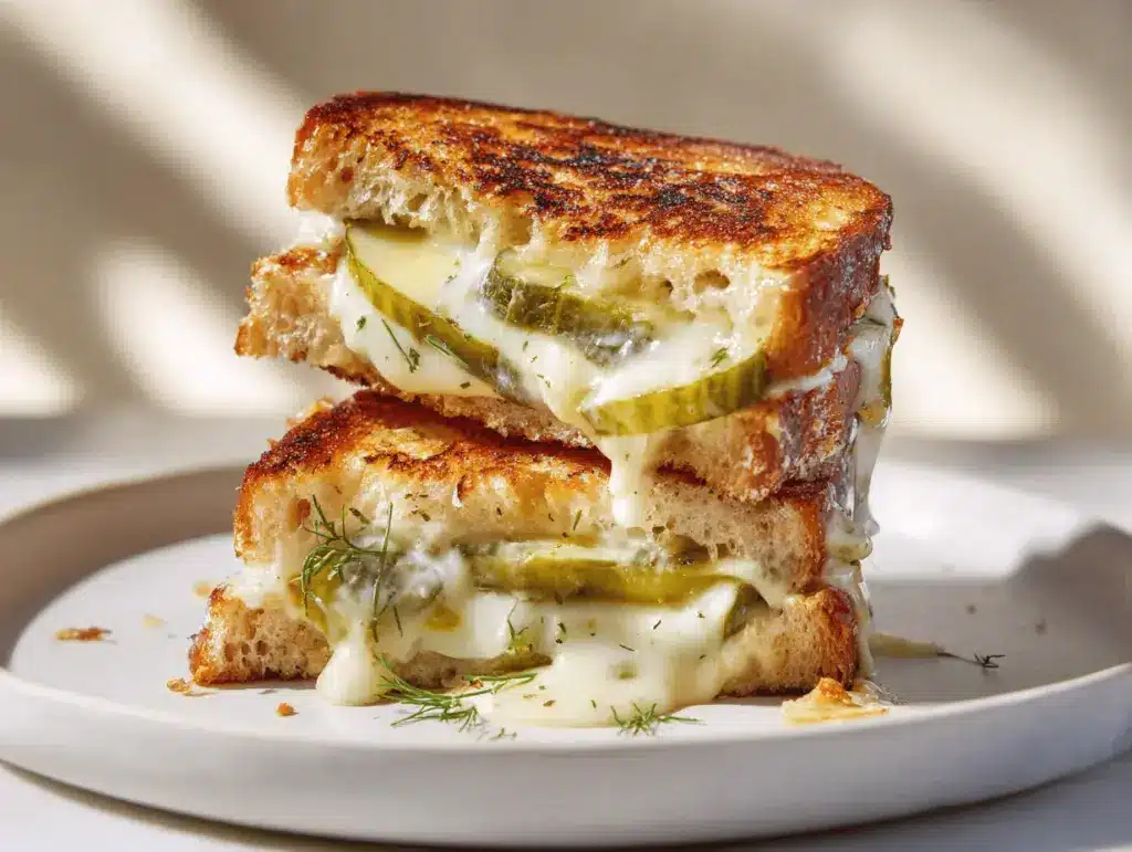 dill pickle grilled cheese sandwich - featured image