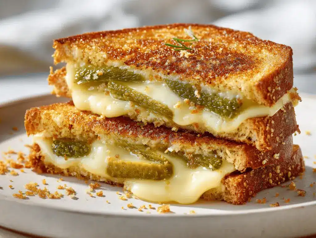 dill pickle grilled cheese sandwich - featured image