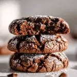 double chocolate peanut butter crinkle cookies - featured image