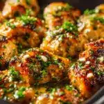 garlic butter baked chicken bites - featured image