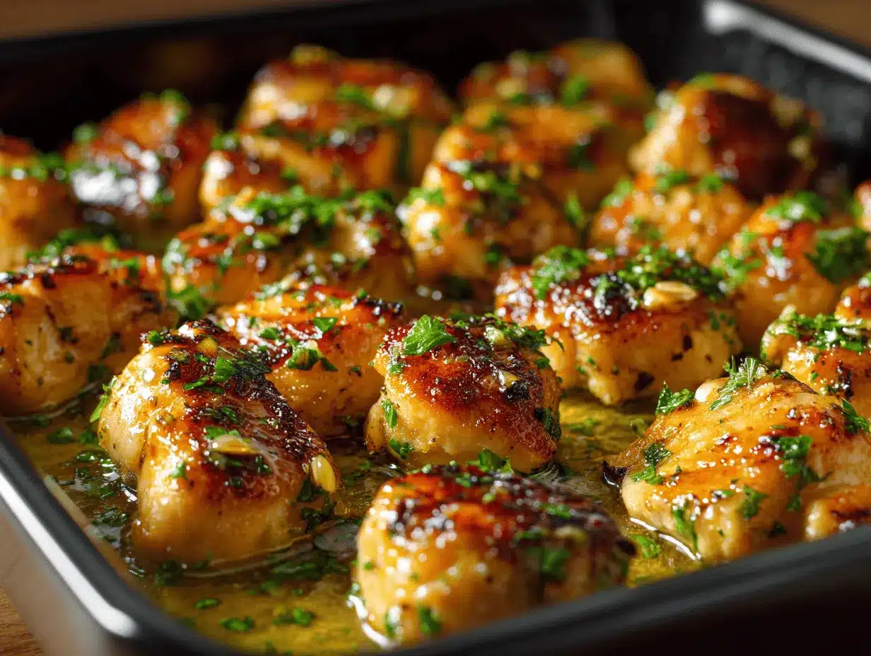 garlic butter baked chicken bites preparation steps