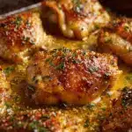 garlic butter baked chicken thighs - featured image