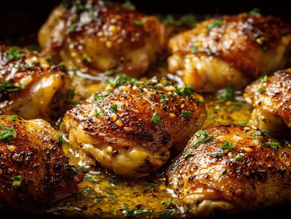 garlic butter baked chicken thighs preparation steps