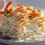 garlic butter shrimp scampi lasagna - featured image