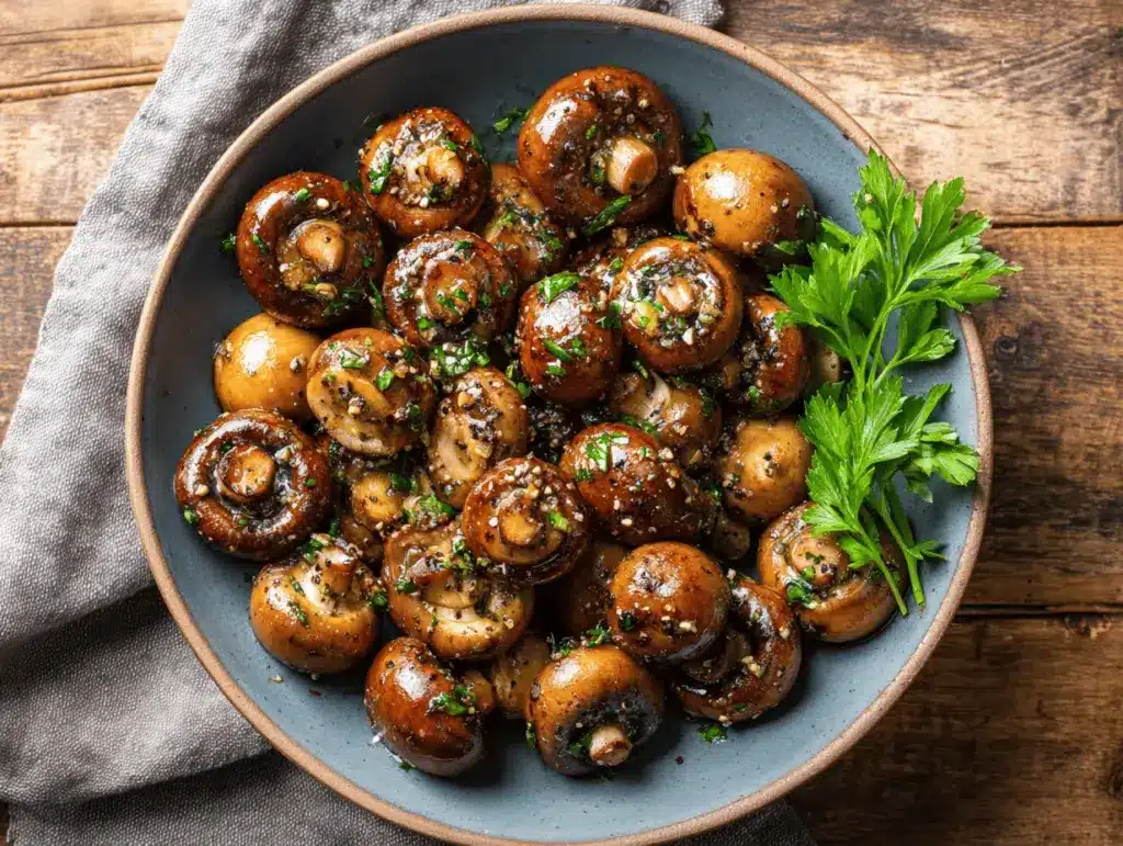 garlic butter steakhouse mushrooms - featured image