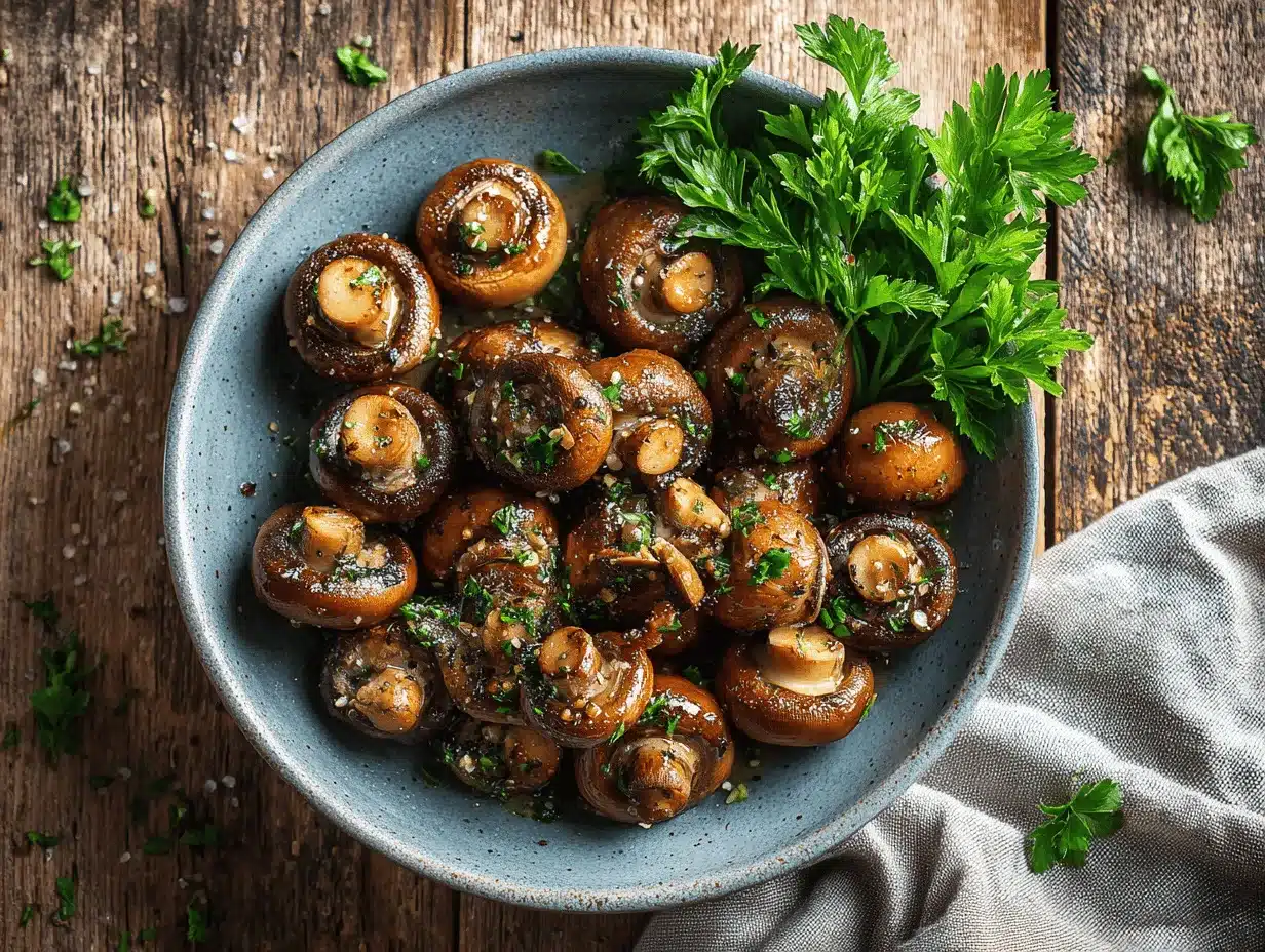 garlic butter steakhouse mushrooms preparation steps