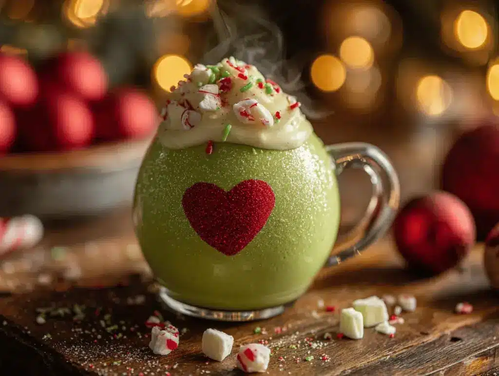 Grinch Peppermint Hot Chocolate Bombs - featured image