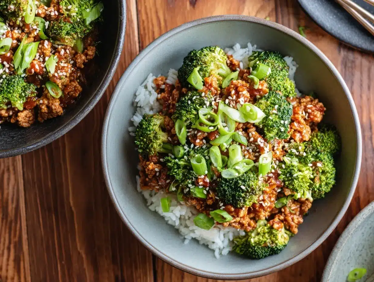 ground turkey and broccoli bowls preparation steps