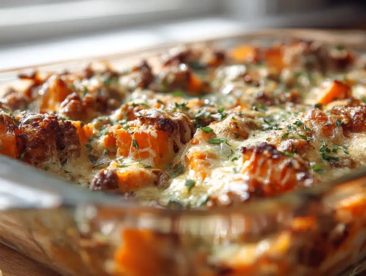 ground turkey sweet potato casserole preparation steps