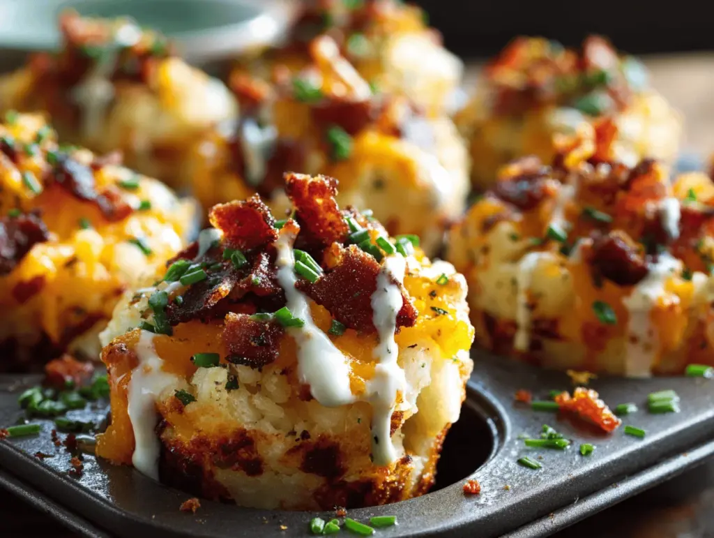 loaded cheddar bacon mashed potato muffins - featured image