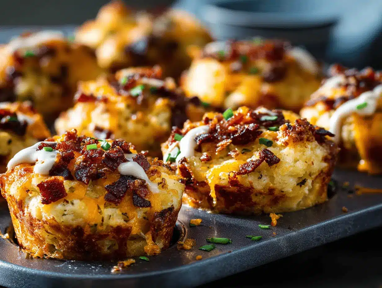 loaded cheddar bacon mashed potato muffins preparation steps