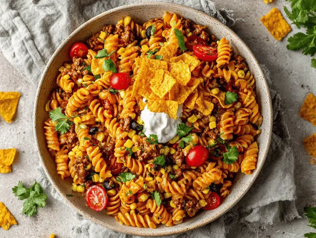 loaded Doritos taco pasta salad - featured image