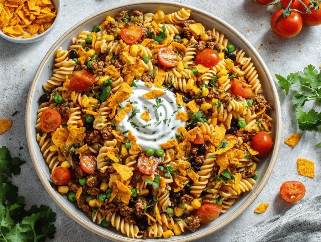 loaded Doritos taco pasta salad - featured image