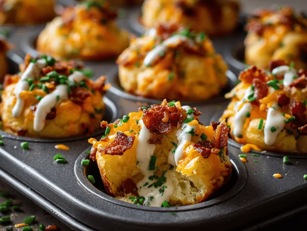 loaded mashed potato puff muffins - featured image