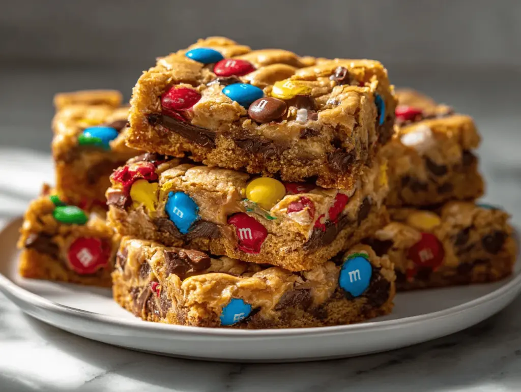 monster cookie bars - featured image