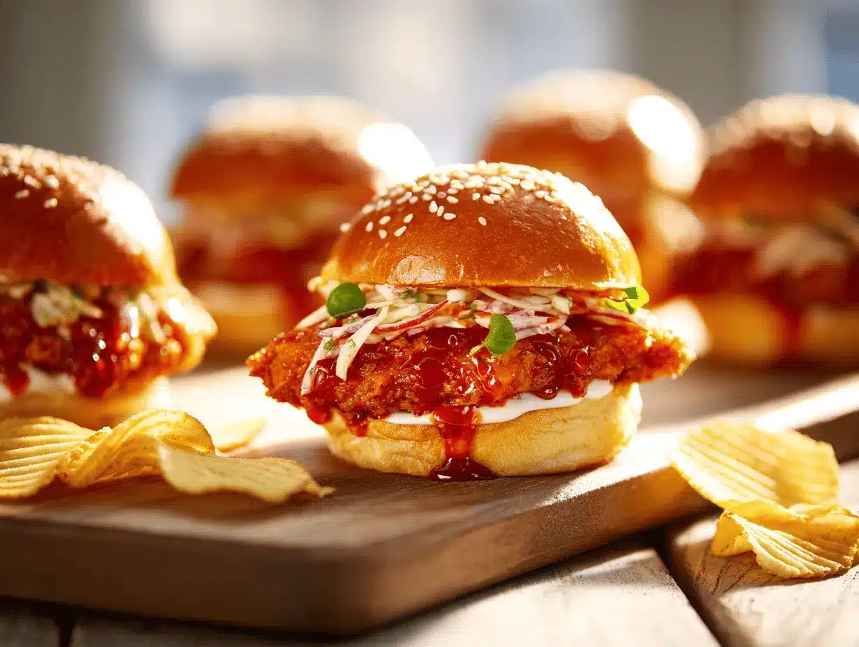 Nashville hot honey chicken sliders preparation steps