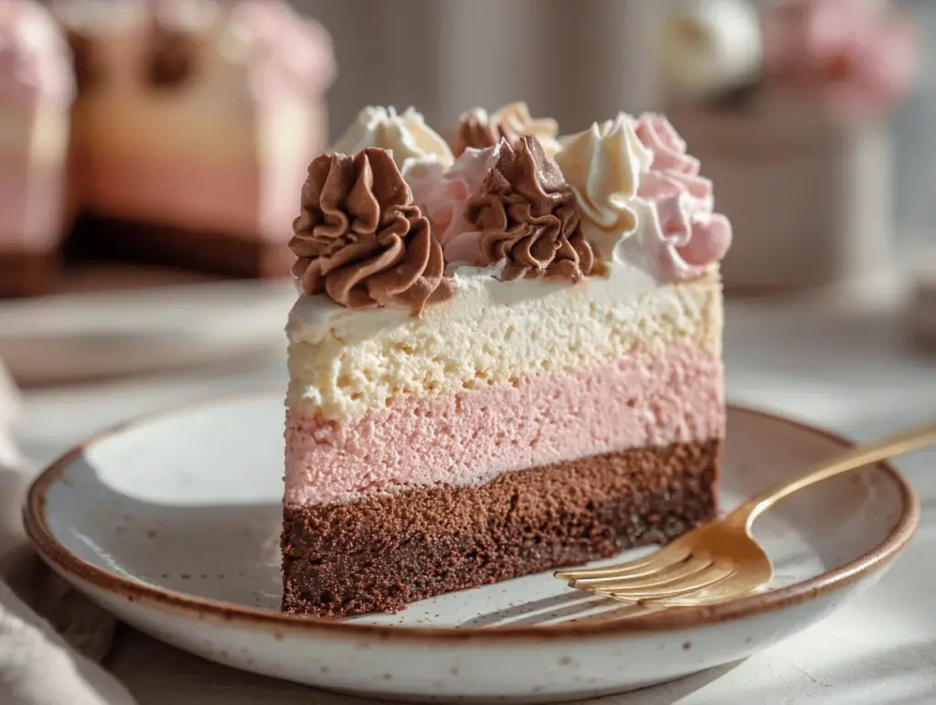 Neapolitan Layer Cheesecake - featured image